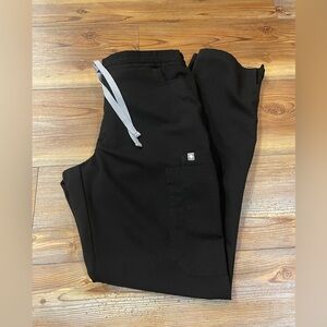 Figs Black Joggers with Gray Drawstring